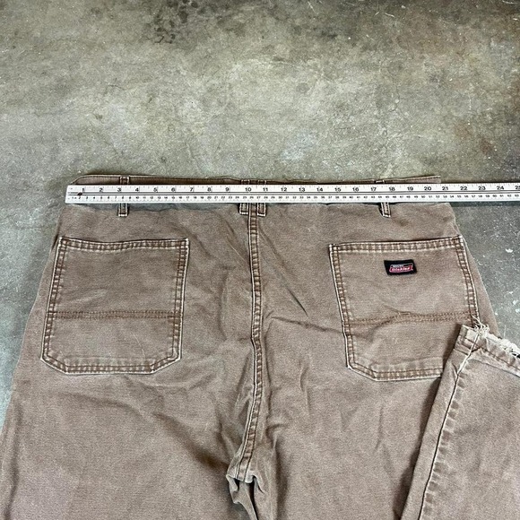 Dickies Mens Brown Canvas Work Pants‎ Carpenter Style Relaxed Fit Size 42x32 - Picture 7 of 7